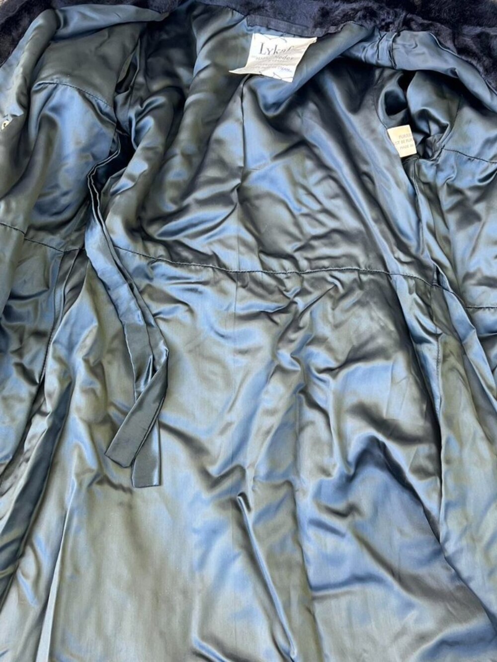 Vintage Black Lykafur Faux Fur Coat. - Picture 6 of 8
